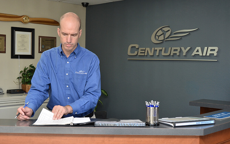 Century Air flight training facility reception and dispatch area, Essex County Airport, Caldwell NJ