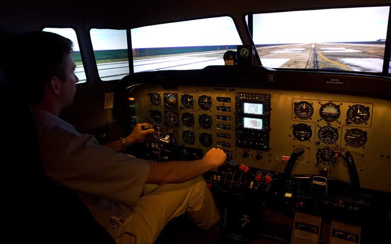 Frasca flight simulator at Century Air Simulator Training Center, Essex County Airport, Caldwell NJ